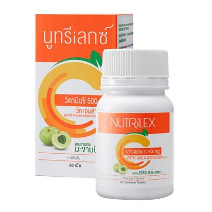 รูปภาพของ นูทรีเลกซ์ วิตามินซี 500 มก. วิท เอมล่า ชูเอเบิ้ล แทบเลต (ผลิตภัณฑ์เสริมอาหาร)